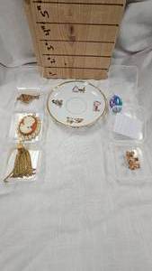 lot 11 image: Lot of PendantsBroaches with German Childrens Plate