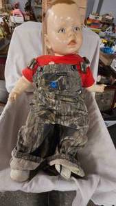 lot 39 image: Vintage 24 Porcelain Boy Doll, Markings appear to be hand made