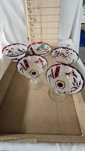 lot 47 image: 5 count-MCM 50s Ruby Red Flash Glasses