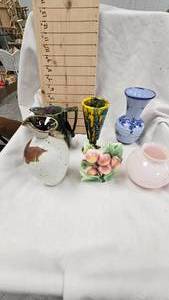 lot 49 image: Vintage Lot  Stone Pottery, Ceramic, PitchersVases