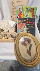 lot 105 image: Vintage Records, Puzzle, Toy Violin, Fairy Tale Books