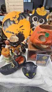 Vintage Halloween with Jack O Leen Paper Mache