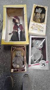 lot 113 image: Gaud 86 Collectible Bear, Effenbee Doll, Jointed Bear, and Original Ideal Teddy Bear