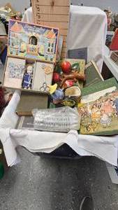 lot 133 image: Book Lot(Poems and Etc), Vintage Apple Dcor, and Planter