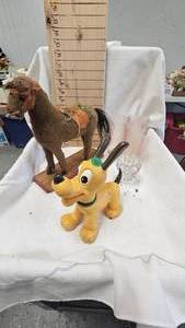 lot 137 image: Pluto Dog, Horse Toy, 3 Pink Depression like Glasses