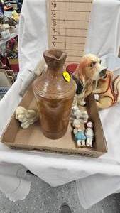 lot 159 image: Dog Statues, Stone JarBottle, Doll