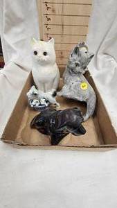 lot 160 image: Cat and Dog Figures, Perfume Bottles, Etc