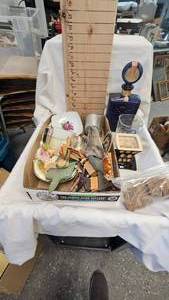 lot 213 image: American Legion 50th Anniversary Bottle, Vintage Serving Dishes, Puzzle, etc