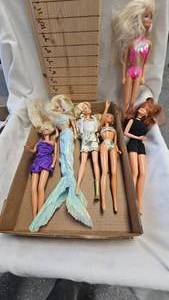 lot 215 image: Lot of 6 Barbie Dolls as Shown