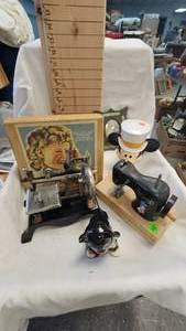lot 222 image: Hollie Hobbie Sewing Machine, Casige Sewing Machine, Micky Mouse Cup