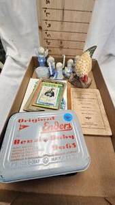 lot 188 image: Angel CandleholdersCandles, Chicken Figure, Catichism Books, Original Benzin Propane Stove