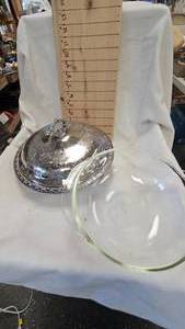lot 189 image: Silver Serving Dish and Pyrex Bowl