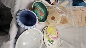 lot 198 image: Various Stone BowlsPlates as Shown