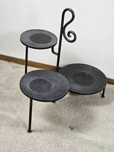 lot 65 image: Iron Tiered Pedestal with Scrolled Detail
