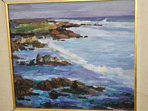 lot 29 image: Lau Chun Coastal Hawaii Signed Oil
