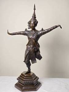 Antique 19th c. Bronze Sculpture - Cambodian Dancer