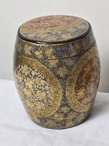 lot 134 image: Amazing Handpainted Kashmiri Papier Mache Tobacco Jar