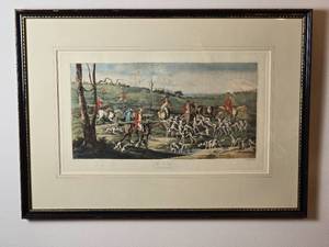 lot 84 image: Classic British Hunting Etched Print - The Death