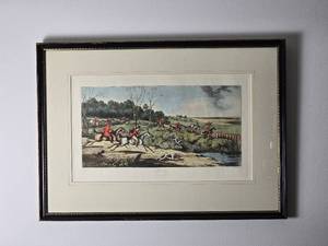 lot 83 image: Classic British Hunting Etched Print - Full Cry