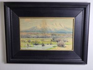 lot 82 image: Romantic Fine Art Original Watercolor Mountain Landscape - Charles Partridge Adams