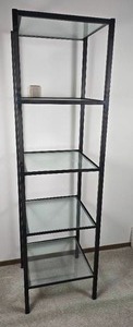 lot 80 image: Stunning Modern Metal & Glass Display Shelf
