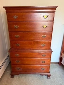 lot 156 image: Classic Vintage English Highboy Dresser