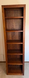 lot 114 image: Elegant 6-Shelf Narrow Bookcase