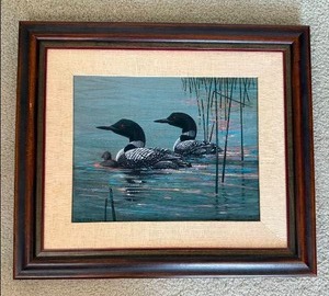 lot 151 image: Awesome Fine Art Naturalist Loon Print - Lysaker