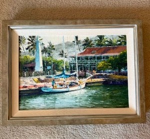 lot 91 image: Hawaiian Fine Art Painting - George Allan - Corner of the Harbor