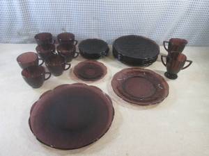 lot 47 image: (A-3) Vintage Amethyst Glass Dishes...