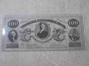 lot 102 image: (CNTR) $100 Virginia Treasury Note ...