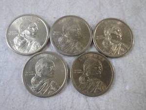 lot 104 image: (FS) 5 No Date Sacagawea $1 Coins...