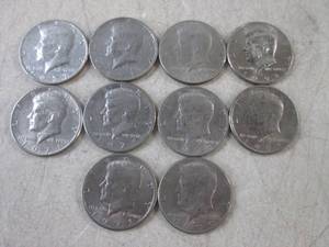 lot 148 image: (CNTR) 10 Assorted Kennedy Half Dol...