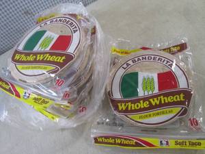 lot 183 image: (B-1) 6 Packs of 10 Whole Wheat Flo...