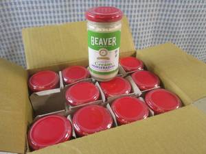 lot 210 image: (B-2) 12 Jars of Beaver Cream Horse...