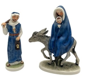 lot 47 image: Vintage Goebel Flight into Egypt Mary and Infant Jesus (7 tall) with St. Joseph