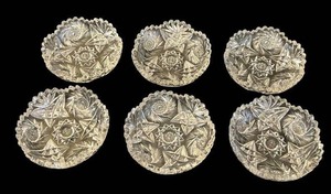 lot 102 image: Set of Six 5-inch Cut Crystal Dessert Bowls, 1.5 tall