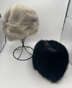 lot 129 image: Vintage Fur Hats - Lord & Taylor Salon (Size 22) and Gotham (Size 22.5) in Nice Condition