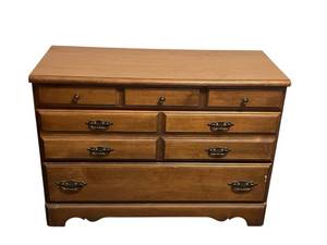 lot 133 image: Vintage Solid Wood Dresser (41 W x 30 T x 18 D)