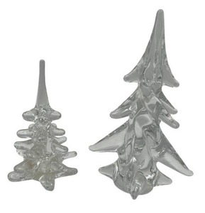 lot 149 image: Pair of Vintage Lead Crystal Decorative Trees from Sweden and Japan