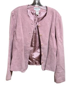 lot 173 image: Vintage Womens Pendleton Leather Lavender Button Down Jacket (Size Large)