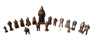 lot 215 image: Vintage Scandanavian Carved Figurines (Tallest Figure is 5.5-inches)