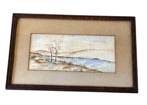 lot 218 image: Framed Antique Watercolor Painting Signed by R. Morrow (Robert Morrow) in 8 x 13 Frame