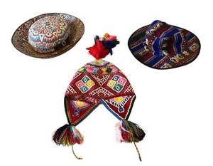 lot 219 image: Vintage Borsalino Peruvian Hat, Ceremonial Chullyo, and Bucket Hat