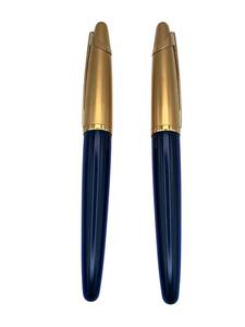lot 292 image: Nice Vintage 1990s Waterman EDSON Blue Sapphire 18K Gold Fine Nib Fountain Pen & Matching Ballpoint Pen - Both Need Ink