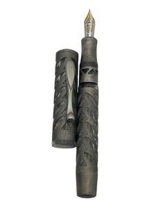 lot 298 image: Visconti Titanium Skeleton Fine 18K Gold Nib Fountain Pen ($700 Retail Price)