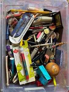 lot 334 image: Huge Lot of PensPencils, Collectible Buttons, Waterman Fountain Pen Ink, and More - Great Resell Value