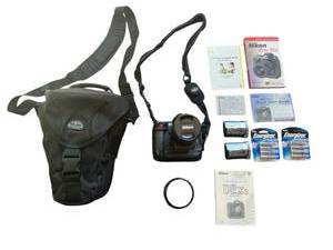 lot 393 image: Nice NIKON D2XS 12.4MP Digital SLR Camera with Nikon AF-S Nikkor 18-200mm Lens, Case, and More