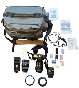 lot 395 image: Nice Digital Camera Gear Lot - NIKON D100 w Nikon AF-S Micro Nikkor 105mm Lens, Nikon AF Nikkor 28-105mm Lens, Nikon Speedlight SB-28, Nikkon AF-S Nikkor 17-35mm Lens