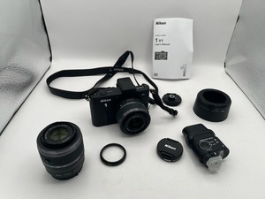 lot 403 image: Nice Nikon 1 V1 10.1MP Digital Camera w Nikon 1 Nikkor 10-30mm f3.5-5.6 Lens, Nikon Speedlight SB-N5, and Nikon 1 Nikkor 30-110mm f3.8-5.6 Lens - $400 Value
